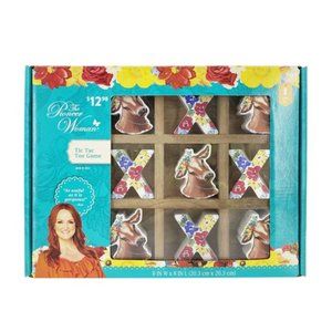 Pioneer Woman Summer Picnic Floral Cow Board Tic-Tac-Toe Game